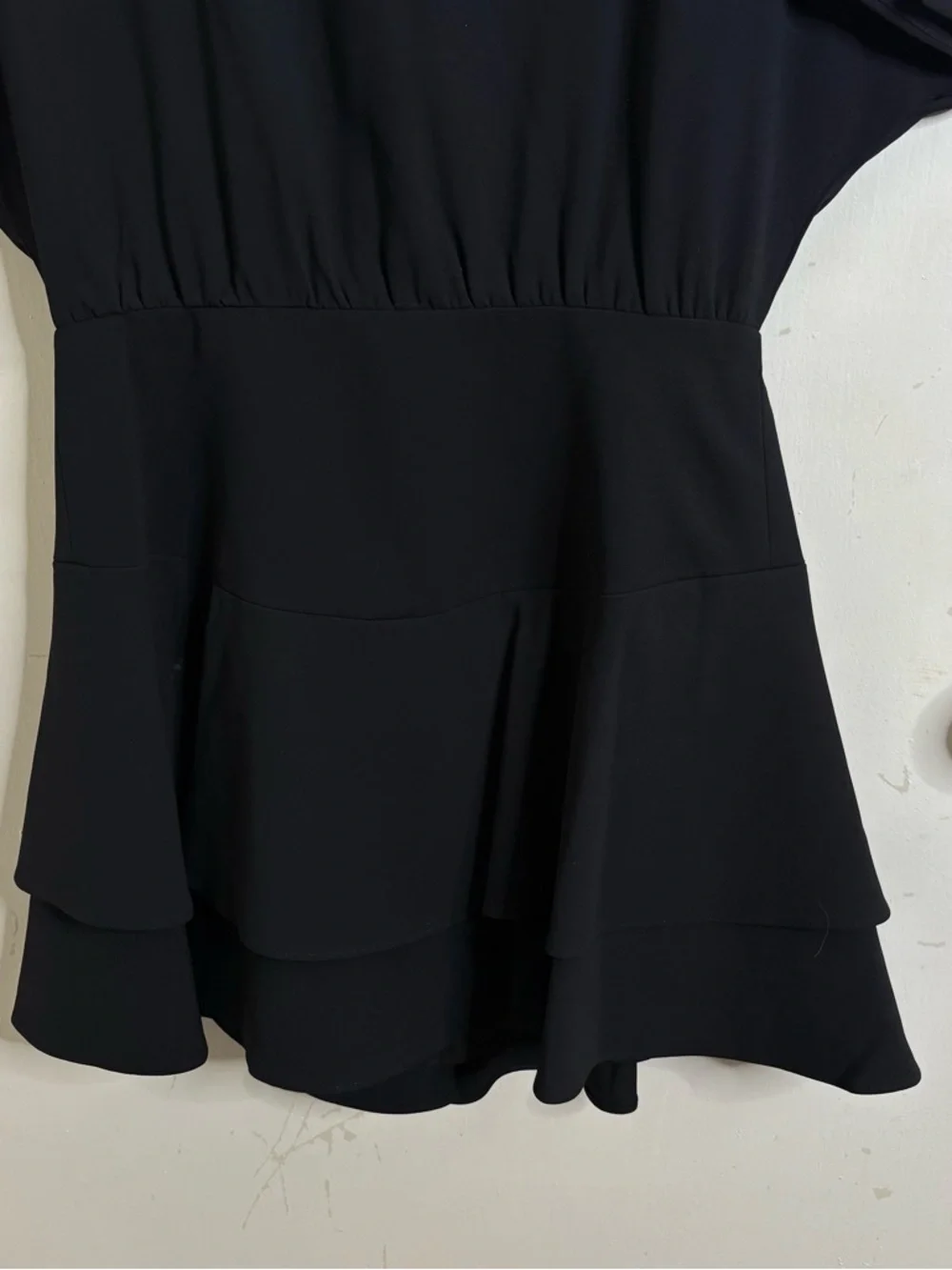 Alice + Olivia Black Mini Dress with Layered Ruffle Skirt - Picture 7 of 14